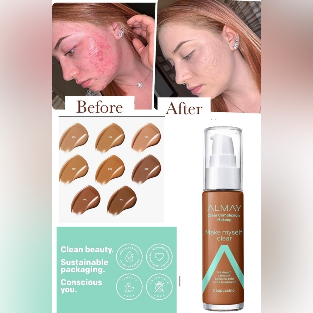 ALMAY Make Myself Clear Salicylic Acid Foundation •900 Cappuccino 5/$25